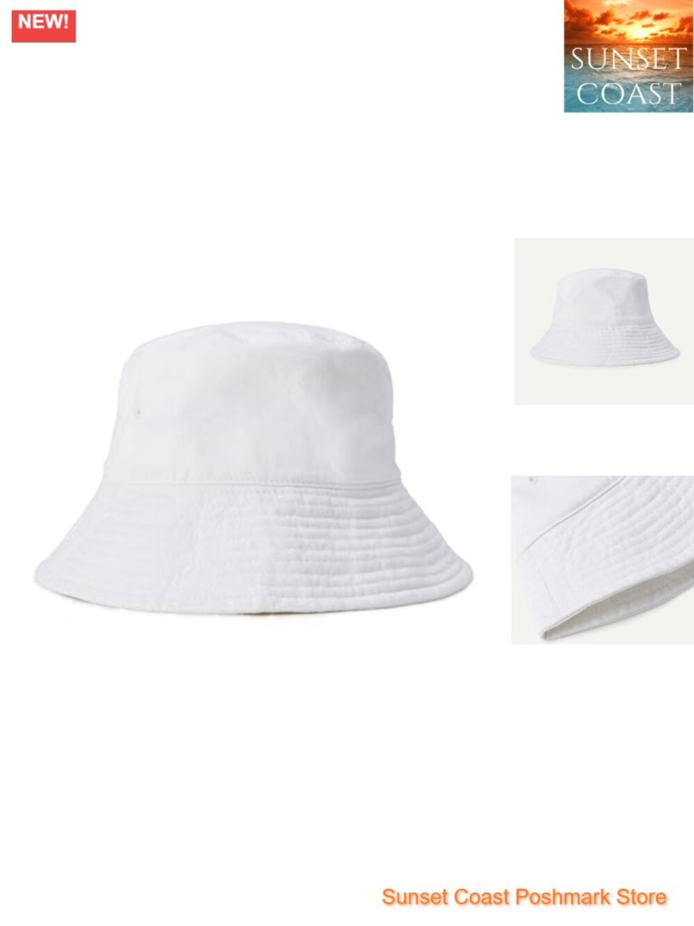 Washed Cotton Canvas Bucket Hat Embroidered Eyelets Breathable